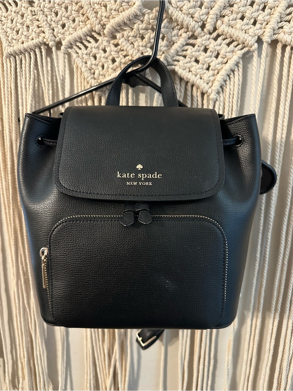 kate spade New York Black Leather Backpack